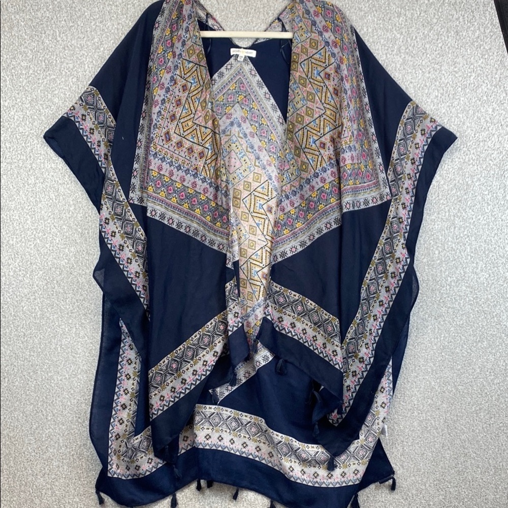 Woven Heart kimono duster wrap lightweight boho fringe coastal cowgirl
